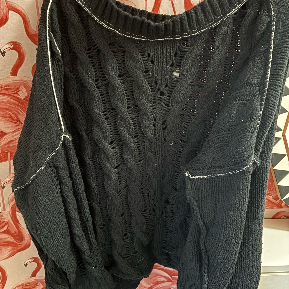 Black Cable Knit Sweater